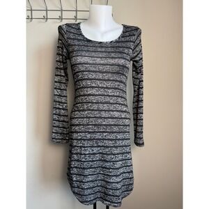 Olivia Rae Striped Long Sleeve Scoop Neck Mini Lightweight Sweater Dress Small